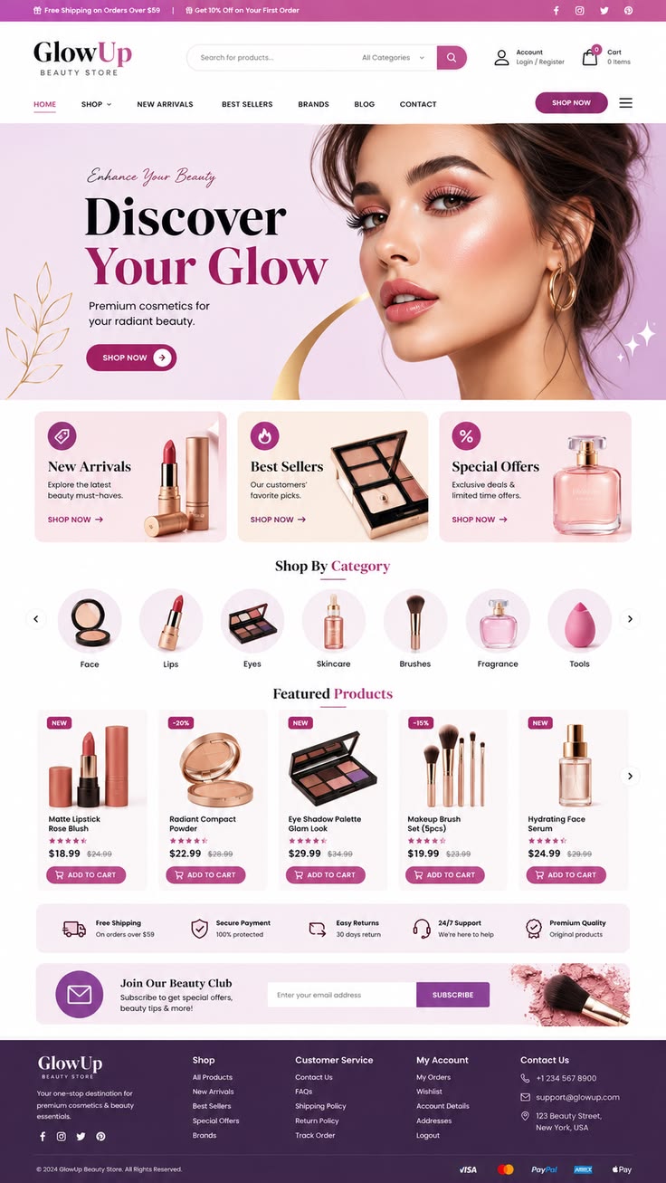 GlowUp Beauty storefront