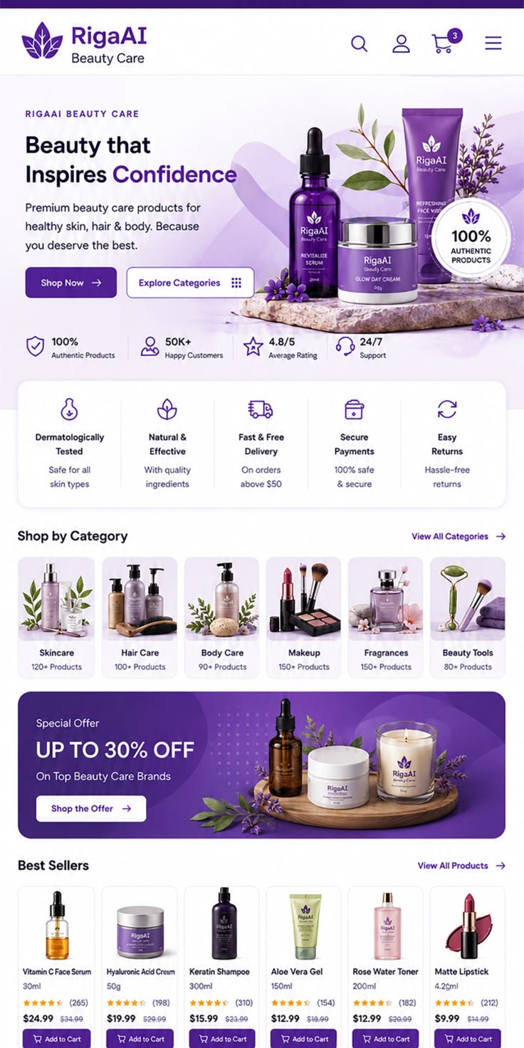 RigaAI Beauty Care storefront